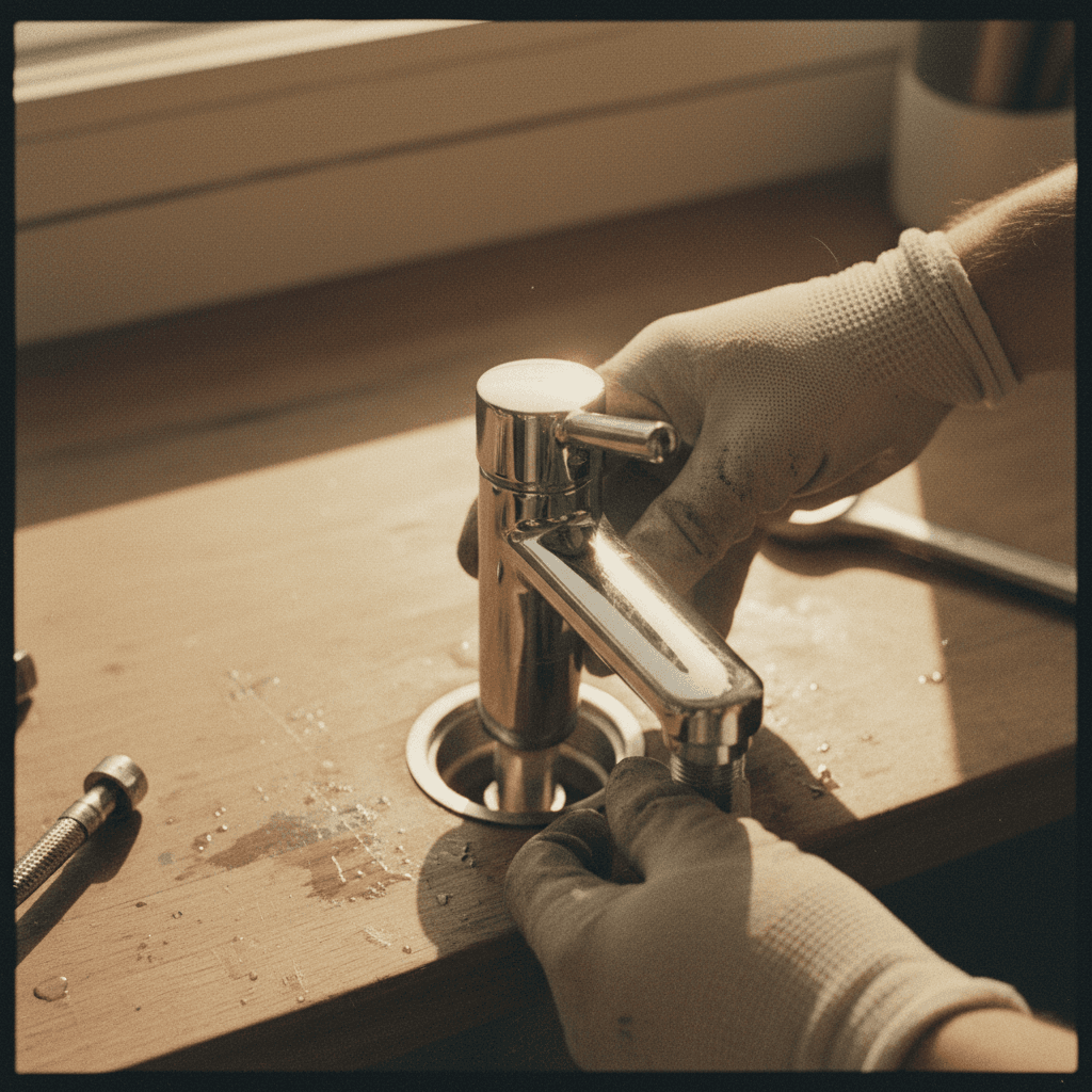 Modern tap and fitting installation work