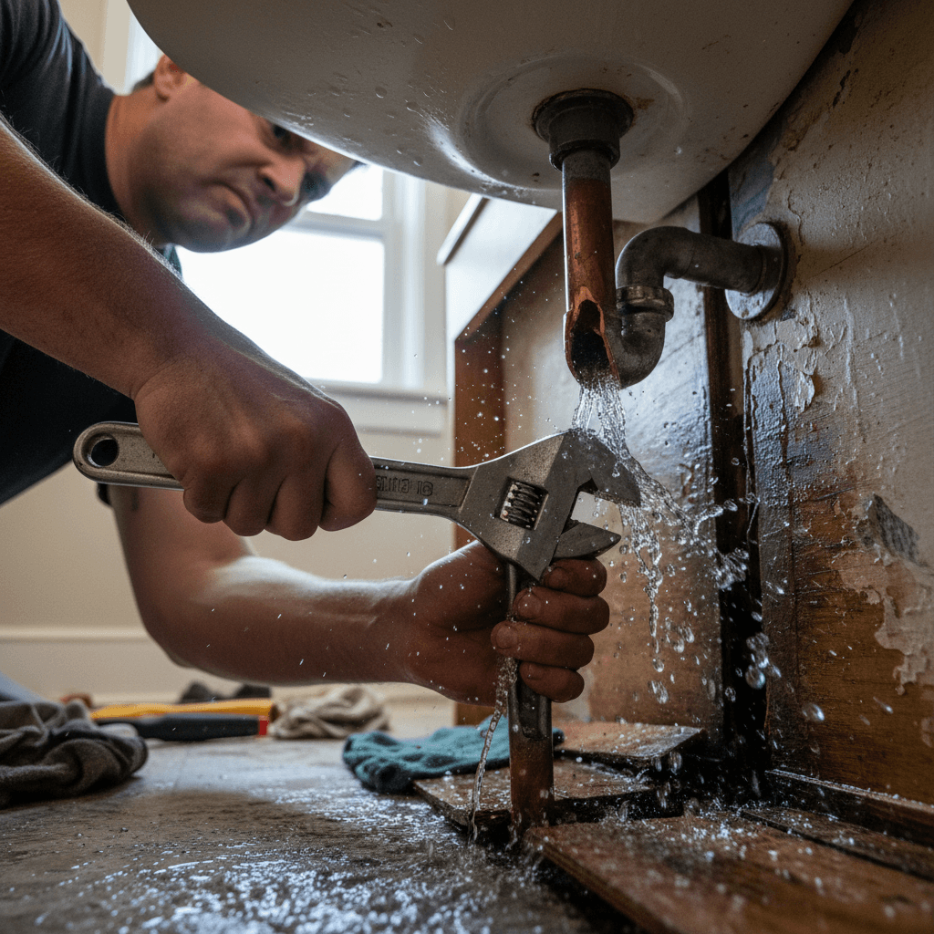 Burst pipe repair and water damage prevention