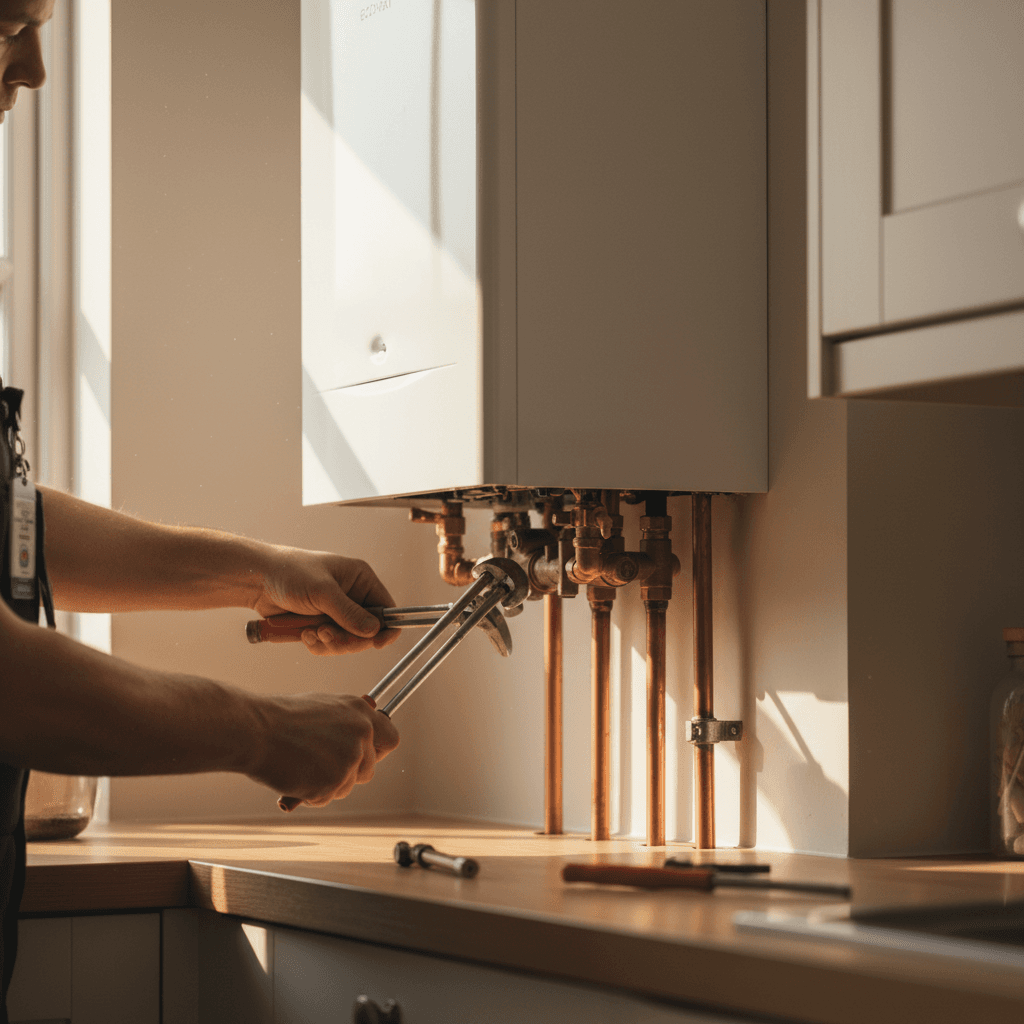 Boiler installation by qualified plumber